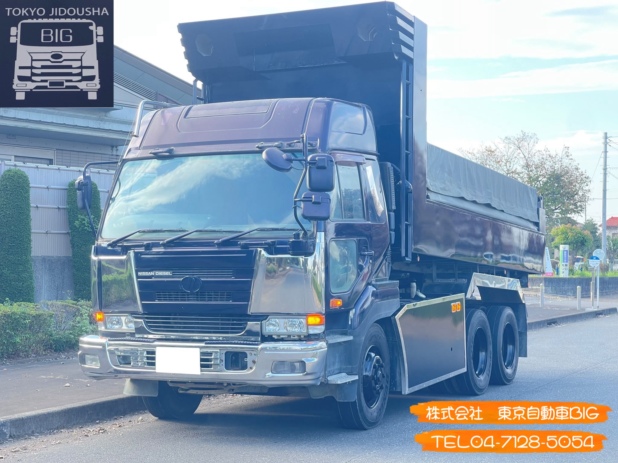 管理番号８４２　日産ディーゼル　ビックサムダンプ　コダイラ　550×235　カスタム箇所多数　V8エンジン　車検あり
